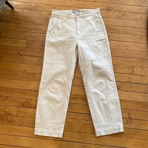 Everlane straight leg crop jean in Bone